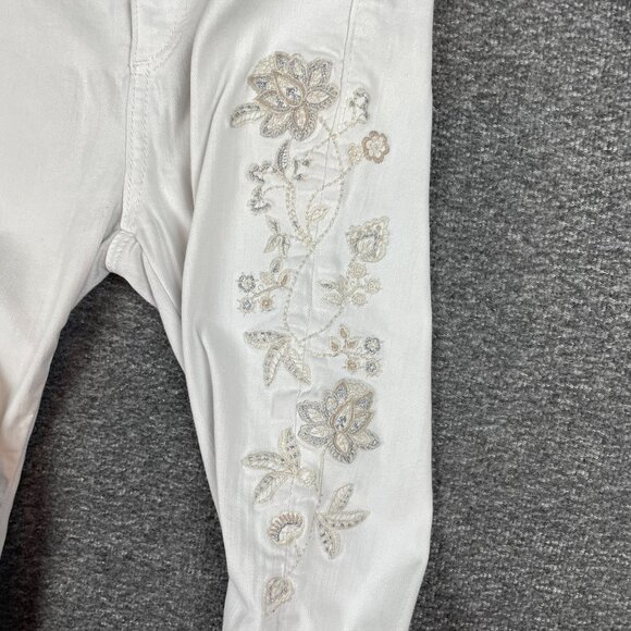 Miss Me Jeans Womens Size 24 Ankle Skinny White Floral Embroidery Party Preppy - Picture 6 of 13